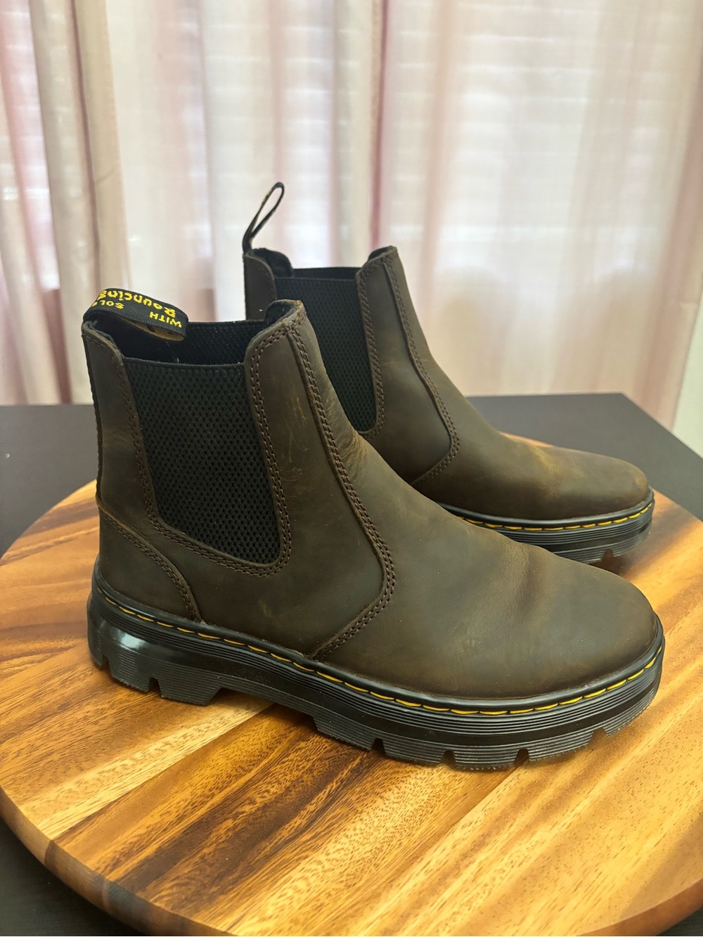 Dr. Martens Dark Brown Embury Crazy Horse Chelsea Boots Size 6